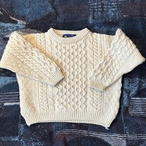 VINTAGE kids Tivoli aran Irish fisherman cableknit sweater